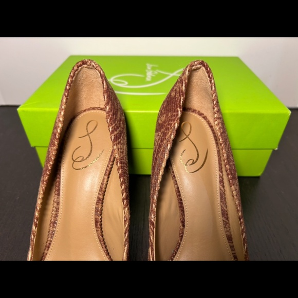 Sam Edelman Hazel Pointed Toe Pump Heels Shoes Brown Paisley Fabric Size 9.5 - Picture 6 of 16